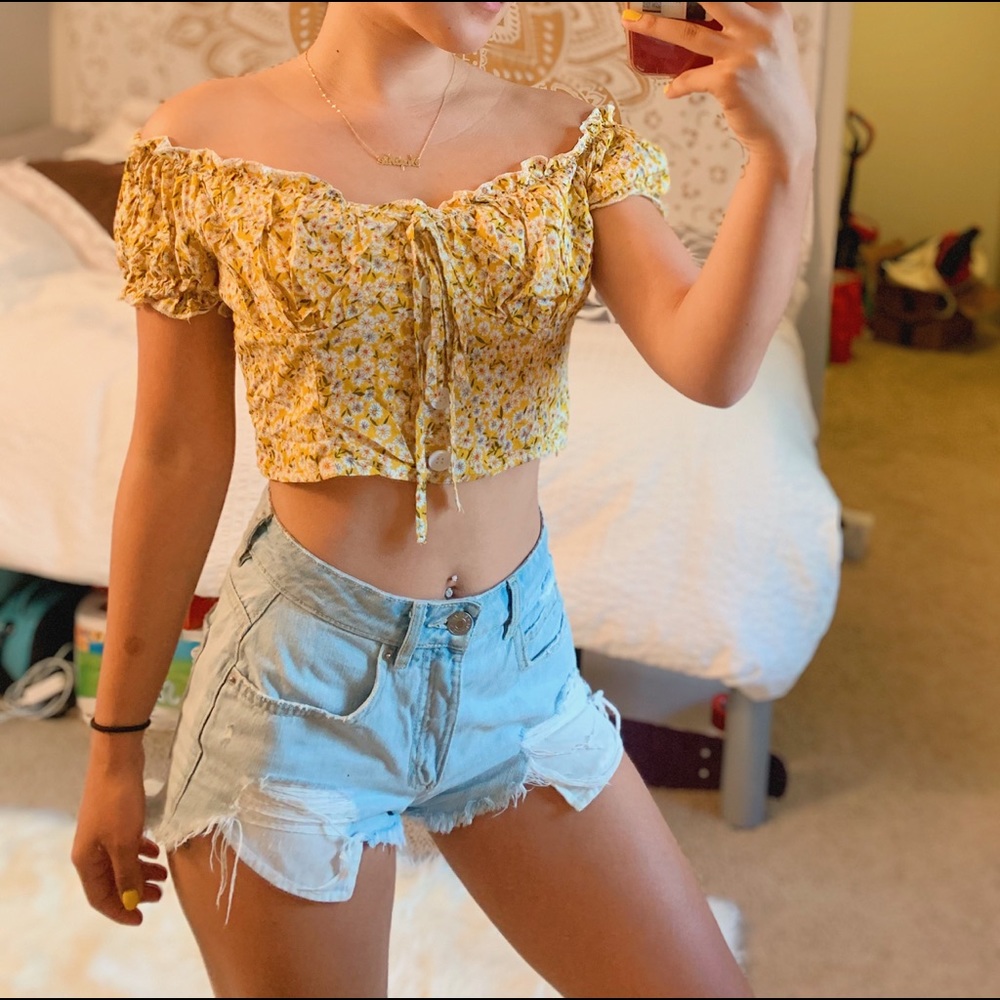 Off the shoulder crop top